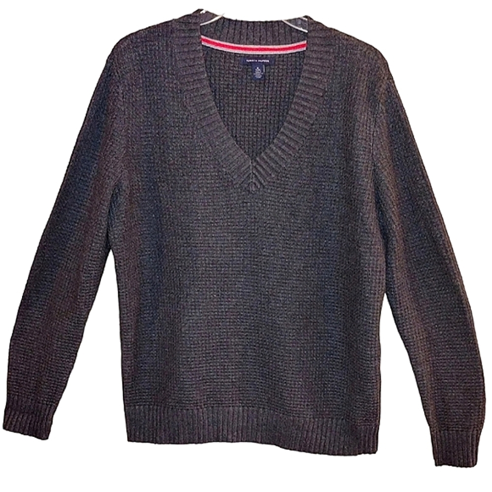 Men's Tommy Hilfiger V Neck Pullover Thermal Sweater Size XL